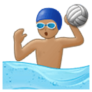 🤽🏽‍♂️ Emoji Wasserballspieler: mittlere Hautfarbe Samsung One UI 3.1.1.