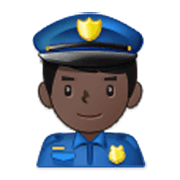 👮🏿‍♂️ Emoji Policial Homem: Pele Escura na Samsung One UI 3.1.1.
