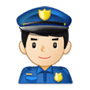 👮🏻‍♂️ Emoji Agente De Policía Hombre: Tono De Piel Claro en Samsung One UI 3.1.1.