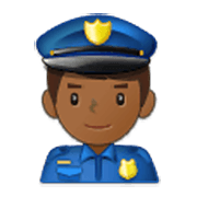 👮🏾‍♂️ Emoji Policial Homem: Pele Morena Escura na Samsung One UI 3.1.1.