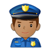 Émoji 👮🏽‍♂️ Policier : Peau Légèrement Mate sur Samsung One UI 3.1.1.