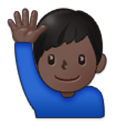 🙋🏿‍♂️ Emoji Homem Levantando A Mão: Pele Escura na Samsung One UI 3.1.1.