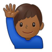 🙋🏾‍♂️ Emoji Mann mit erhobenem Arm: mitteldunkle Hautfarbe Samsung One UI 3.1.1.