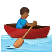 🚣🏾‍♂️ Emoji Hombre Remando En Un Bote: Tono De Piel Oscuro Medio en Samsung One UI 3.1.1.