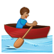 Émoji 🚣🏽‍♂️ Rameur Dans Une Barque : Peau Légèrement Mate sur Samsung One UI 3.1.1.