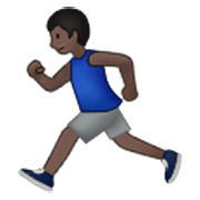 Emoji 🏃🏿‍♂️ Uomo Che Corre: Carnagione Scura su Samsung One UI 3.1.1.