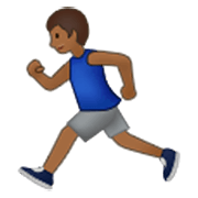 🏃🏾‍♂️ Emoji Hombre Corriendo: Tono De Piel Oscuro Medio en Samsung One UI 3.1.1.