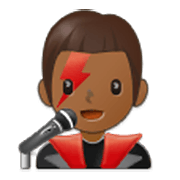 👨🏾‍🎤 Emoji Cantante Hombre: Tono De Piel Oscuro Medio en Samsung One UI 3.1.1.