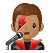 Emoji 👨🏽‍🎤 Cantante Uomo: Carnagione Olivastra su Samsung One UI 3.1.1.