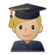 👨🏼‍🎓 Emoji Estudiante Hombre: Tono De Piel Claro Medio en Samsung One UI 3.1.1.