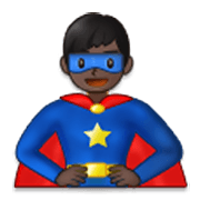 Émoji 🦸🏿‍♂️ Super-héros Homme : Peau Foncée sur Samsung One UI 3.1.1.