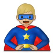 🦸🏼‍♂️ Emoji Superhéroe: Tono De Piel Claro Medio en Samsung One UI 3.1.1.
