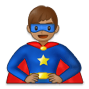 🦸🏽‍♂️ Emoji Homem Super-herói: Pele Morena na Samsung One UI 3.1.1.
