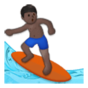 🏄🏿‍♂️ Emoji Homem Surfista: Pele Escura na Samsung One UI 3.1.1.