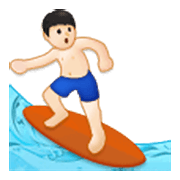 🏄🏻‍♂️ Emoji Homem Surfista: Pele Clara na Samsung One UI 3.1.1.