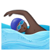 🏊🏿‍♂️ Emoji Hombre Nadando: Tono De Piel Oscuro en Samsung One UI 3.1.1.