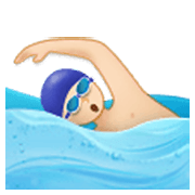 🏊🏻‍♂️ Emoji Homem Nadando: Pele Clara na Samsung One UI 3.1.1.