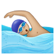 Emoji 🏊🏼‍♂️ Nuotatore: Carnagione Abbastanza Chiara su Samsung One UI 3.1.1.