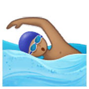 🏊🏽‍♂️ Emoji Schwimmer: mittlere Hautfarbe Samsung One UI 3.1.1.