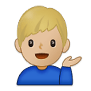 Emoji 💁🏼‍♂️ Uomo Con Suggerimento: Carnagione Abbastanza Chiara su Samsung One UI 3.1.1.