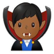 🧛🏾‍♂️ Emoji Vampiro Hombre: Tono De Piel Oscuro Medio en Samsung One UI 3.1.1.
