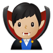Émoji 🧛🏼‍♂️ Vampire Homme : Peau Moyennement Claire sur Samsung One UI 3.1.1.
