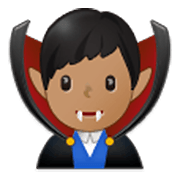 Émoji 🧛🏽‍♂️ Vampire Homme : Peau Légèrement Mate sur Samsung One UI 3.1.1.