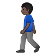 🚶🏿‍♂️ Emoji Hombre Caminando: Tono De Piel Oscuro en Samsung One UI 3.1.1.