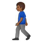 🚶🏾‍♂️ Emoji Hombre Caminando: Tono De Piel Oscuro Medio en Samsung One UI 3.1.1.
