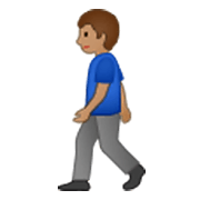 🚶🏽‍♂️ Emoji Hombre Caminando: Tono De Piel Medio en Samsung One UI 3.1.1.