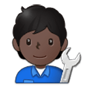 🧑🏿‍🔧 Emoji Mecánico: Tono De Piel Oscuro en Samsung One UI 3.1.1.
