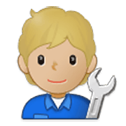 🧑🏼‍🔧 Emoji Mecánico: Tono De Piel Claro Medio en Samsung One UI 3.1.1.