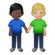 👨🏿‍🤝‍👨🏼 Emoji Dois Homens De Mãos Dadas: Pele Escura E Pele Morena Clara na Samsung One UI 3.1.1.