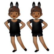 👯🏾‍♂️ Emoji Hombres Con Orejas De Conejo, Tono De Piel Oscuro Medio en Samsung One UI 3.1.1.