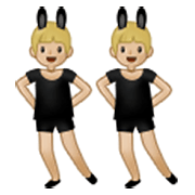 👯🏼‍♂️ Emoji Hombres Con Orejas De Conejo, Tono De Piel Claro Medio en Samsung One UI 3.1.1.