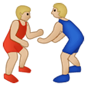 🤼🏼‍♂️ Emoji Hombres Luchando, Tono De Piel Claro Medio en Samsung One UI 3.1.1.