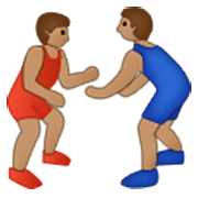 🤼🏽‍♂️ Emoji Hombres Luchando, Tono De Piel Medio en Samsung One UI 3.1.1.