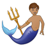 🧜🏽‍♂️ Emoji Sirena Hombre: Tono De Piel Medio en Samsung One UI 3.1.1.