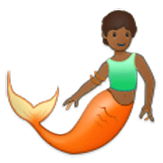 🧜🏾 Emoji Persona Sirena: Tono De Piel Oscuro Medio en Samsung One UI 3.1.1.