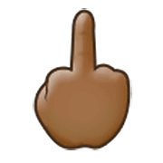 🖕🏾 Emoji Dedo Corazón Hacia Arriba: Tono De Piel Oscuro Medio en Samsung One UI 3.1.1.