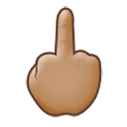 🖕🏽 Emoji Dedo Corazón Hacia Arriba: Tono De Piel Medio en Samsung One UI 3.1.1.