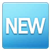 🆕 Emoji Wort „New“ in blauem Quadrat Samsung One UI 3.1.1.