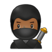 Emoji 🥷🏾 Ninja: Carnagione Abbastanza Scura su Samsung One UI 3.1.1.