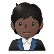 🧑🏿‍💼 Emoji Oficinista Hombre: Tono De Piel Oscuro en Samsung One UI 3.1.1.