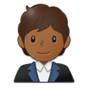 🧑🏾‍💼 Emoji Büroangestellte(r): mitteldunkle Hautfarbe Samsung One UI 3.1.1.