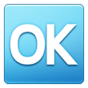 🆗 Emoji Großbuchstaben OK in blauem Quadrat Samsung One UI 3.1.1.