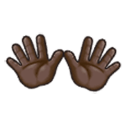 👐🏿 Emoji Mãos Abertas: Pele Escura na Samsung One UI 3.1.1.