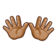 👐🏽 Emoji Mãos Abertas: Pele Morena na Samsung One UI 3.1.1.
