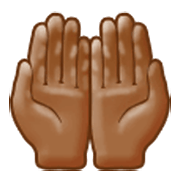 Emoji 🤲🏾 Mani Unite In Alto: Carnagione Abbastanza Scura su Samsung One UI 3.1.1.