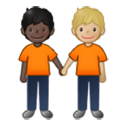 🧑🏿‍🤝‍🧑🏼 Emoji sich an den Händen haltende Personen: dunkle Hautfarbe, mittelhelle Hautfarbe Samsung One UI 3.1.1.